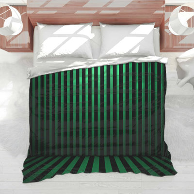 Green Vertical Stripes Comforter