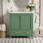 Meuble-lavabo vert 30 po avec lavabo simple, 2 portes et tiroir, fermeture douce