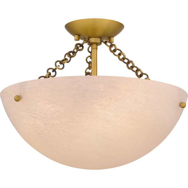 Liesgret 3-Light Brushed Gold Semi-Flush Mount