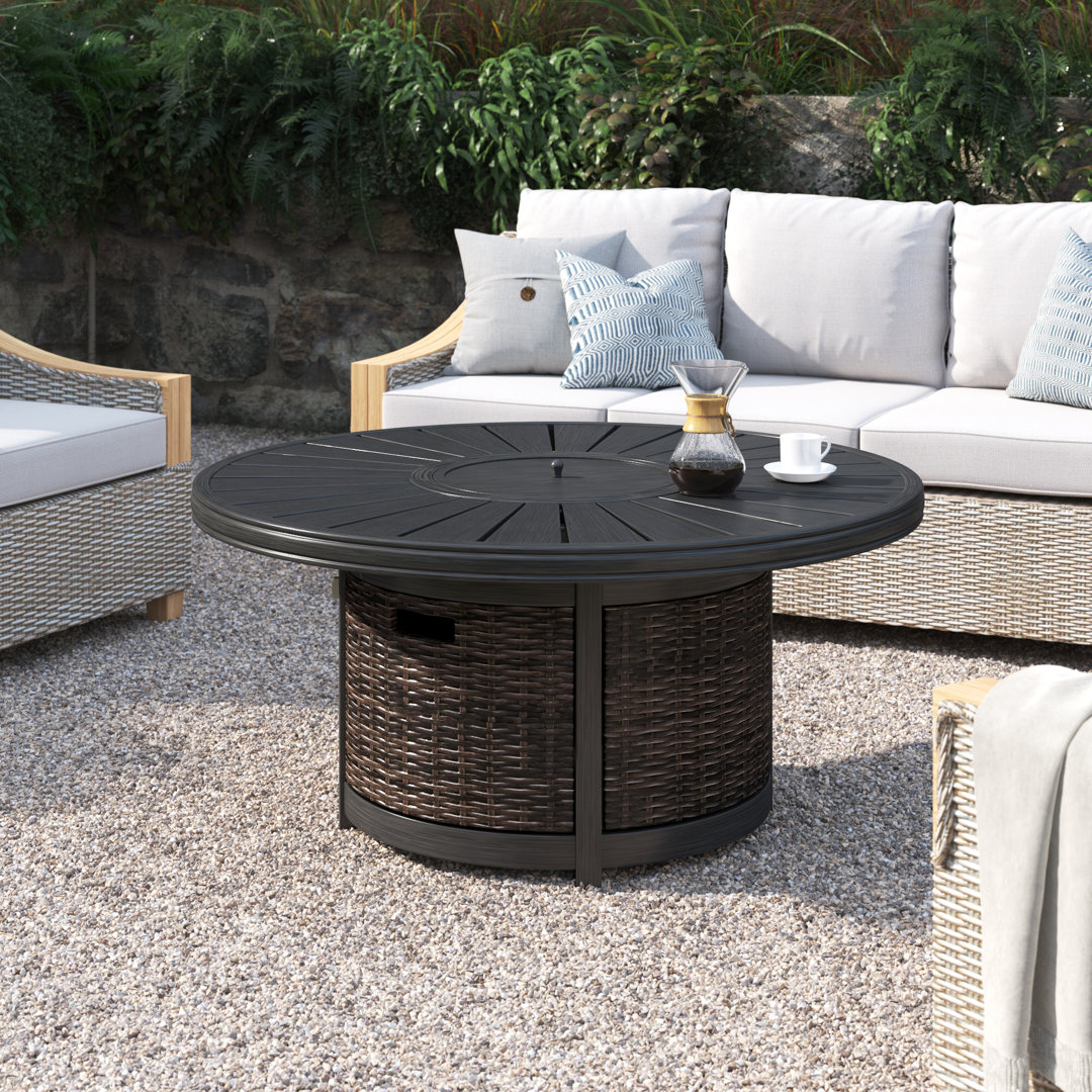 Cassara 25'' H x 52'' W Propane Outdoor Fire Pit Table Birch Lane™ 