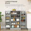 Armoire de rangement pour garde-manger avec 4 portes et tablettes réglables