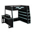 Functional Loft Bed System with Multi-Storage, Customizable RGB Lighting, and Desk with Variable Placement-1882867735