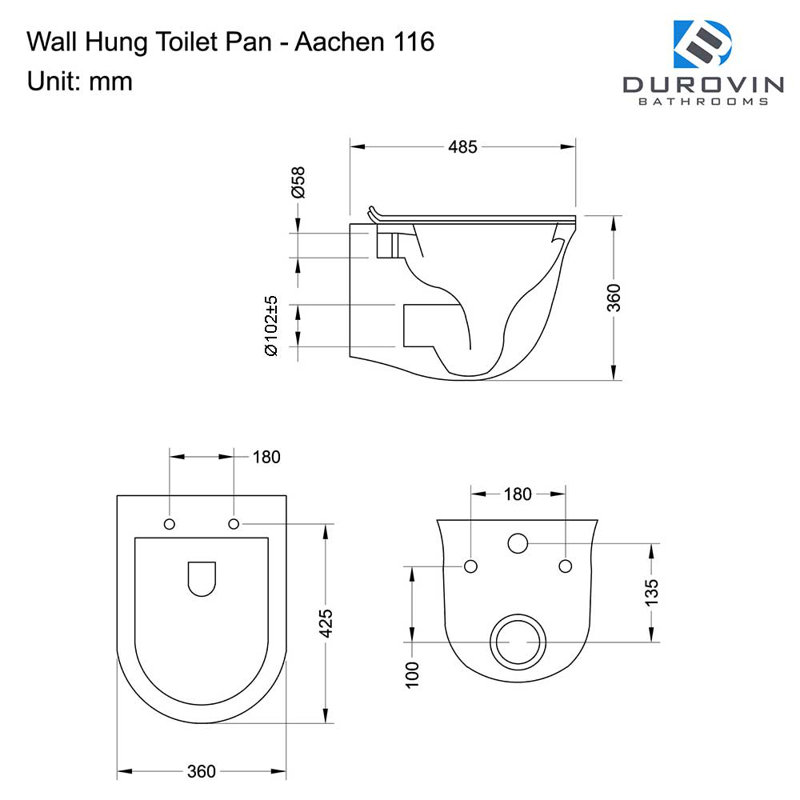 Durovin Bathrooms 1.5L LPF Round (Seat Included)