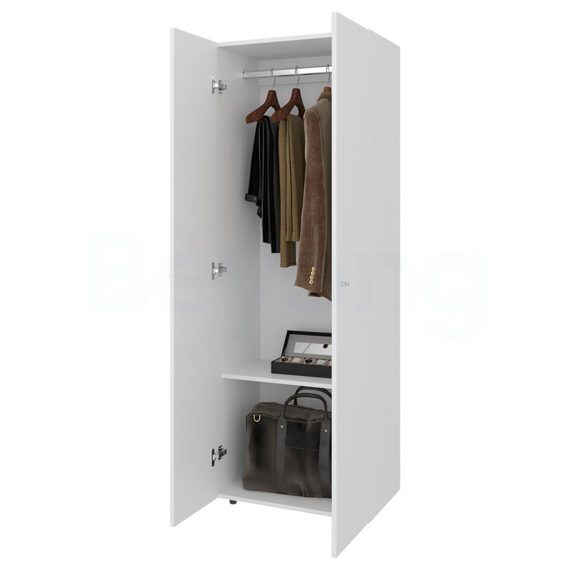 Grande armoire-penderie blanche à 2 portes, Blanc