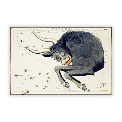 Astronomical Zodiac Chart Of The Taurus - No Frame Print