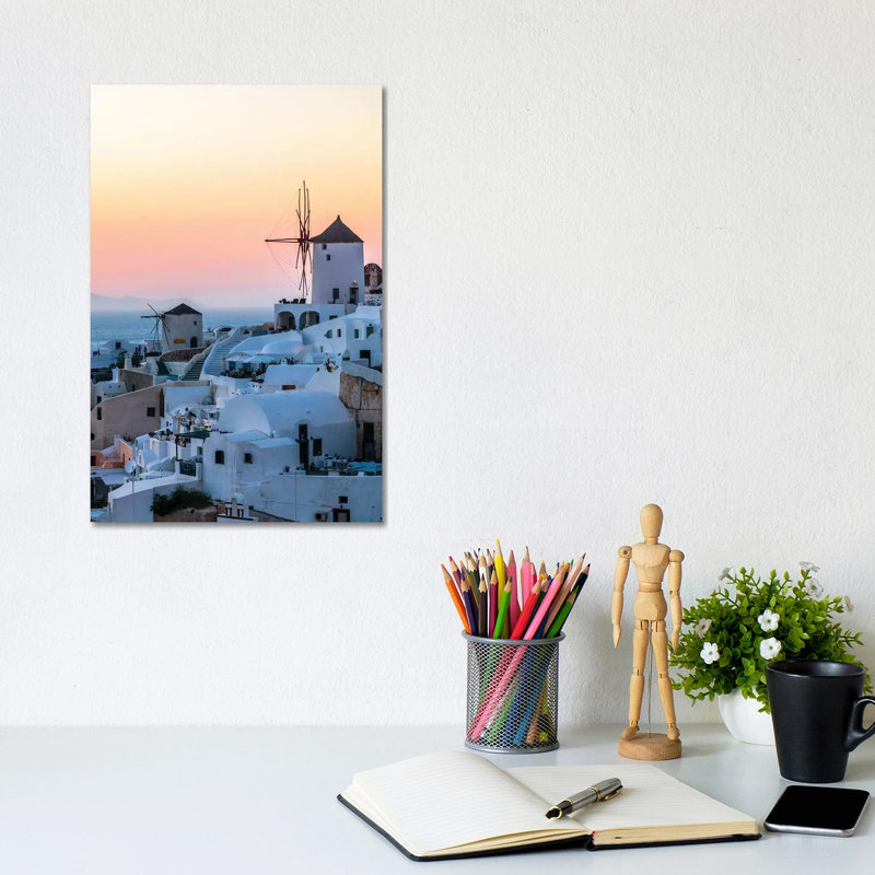 Sunset In Santorini by Matteo Colombo - Wrapped Canvas Print, 20.32 cm H x 30.48 cm W