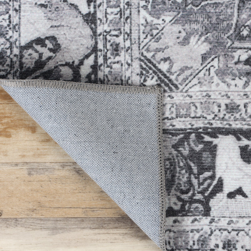 Tapis oriental gris anthracite Dragomira, Rectangle de 10 pi x 14 pi