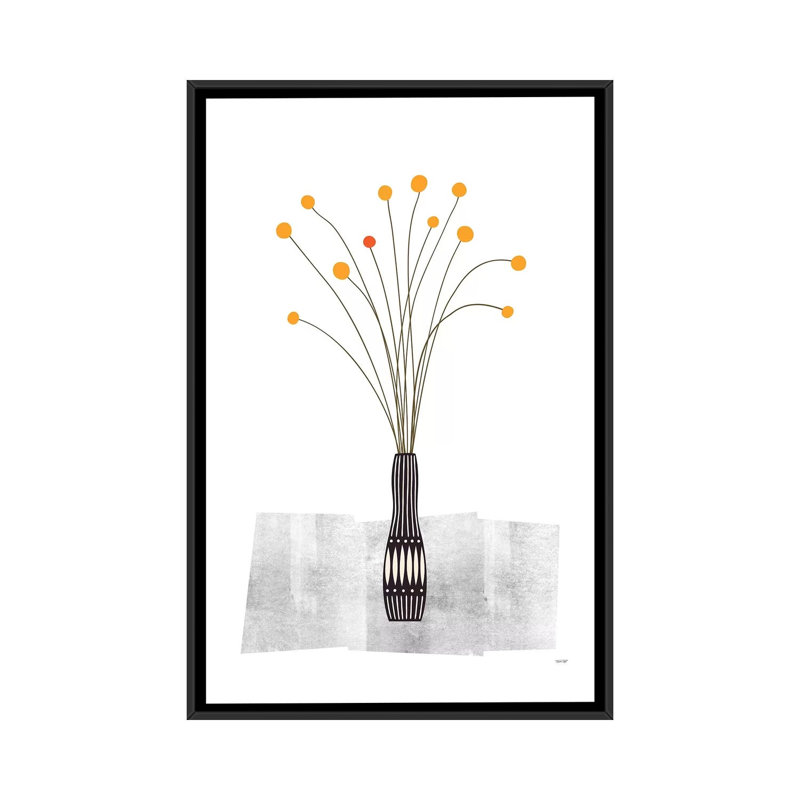 «Flowers III», impression sur toile, H 26 po x l 18 po x P 1,5 po, Toile avec cadre noir, Pas de tapis