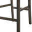 De 2 chaises à hauteur de comptoir, tissu en lin brun clair, dossier croisé, pieds en bois massif, gris patiné pour tabourets de bar, revêtement, structure, carré robuste