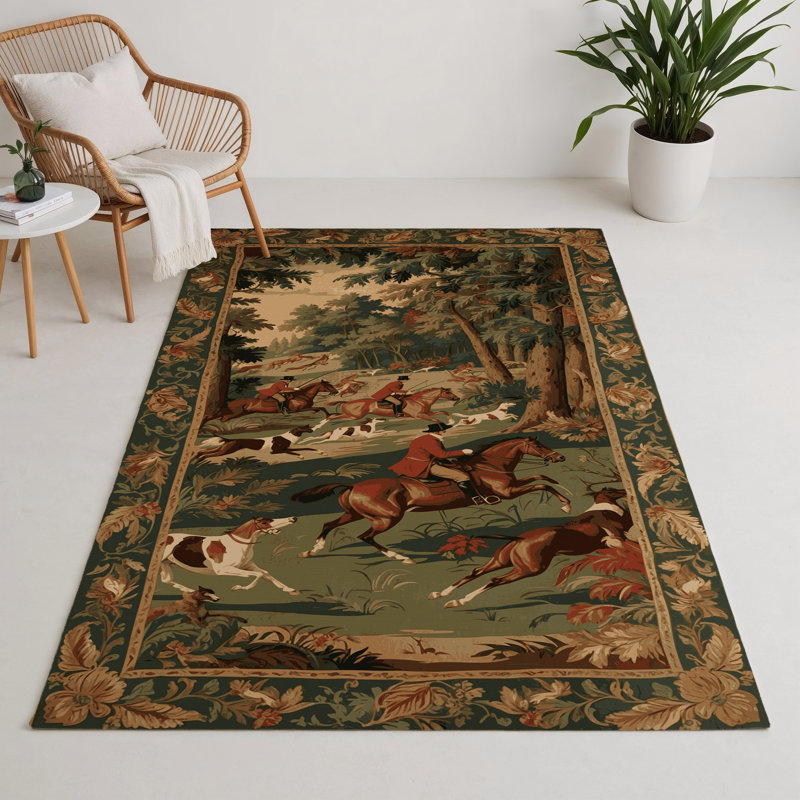 Tapis d'intérieur et d'extérieur brun français, Rectangle 9 pi x 12 pi