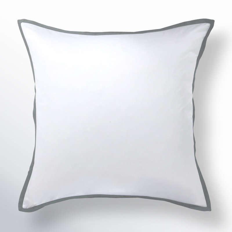 Langston Sateen Pillow Sham, White/Ocean