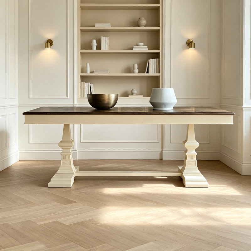 Grand bureau haut de gamme en bois massif de style américain, H 32,08 po x l 94,48 po x P 37,4 po