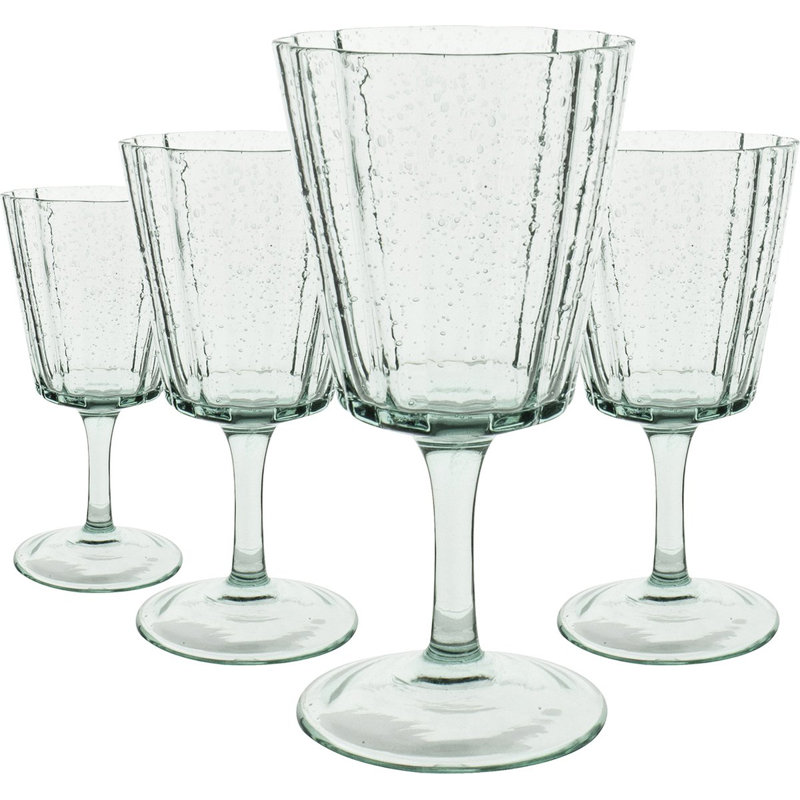 Clear Hand-Blown 9.1 oz Wine Glass Set of 4