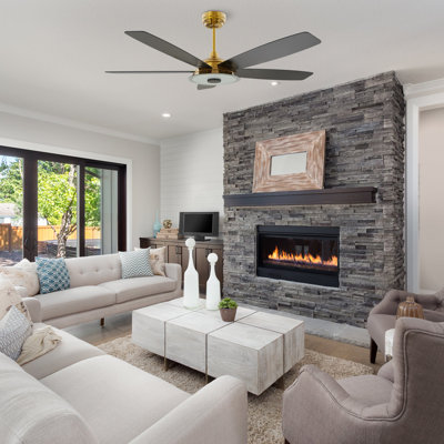 Journey 56-inch Indoor/Outdoor Smart Ceiling Fan, Dimmable LED Light Kit & Remote Control, Works with Google Assistant, Amazon Alexa, and Siri Shortcuts.