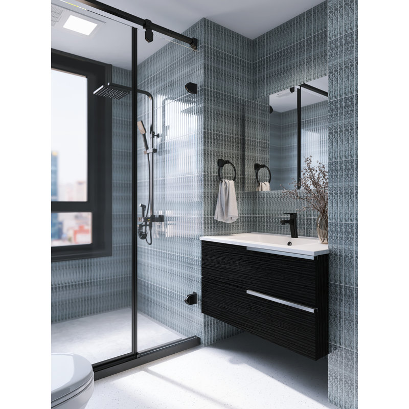 Pencil 12'' x 1'' Glass Border Tile, Silver