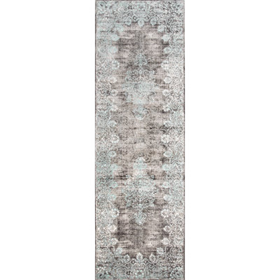 Tapis bleu sarcelle à motif oriental David