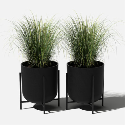 Mason Series Round Pot Planter with Drainage Holes