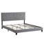 Base de lit tapissier très grand format - Tête de lit en tissu gris sans sommier tapissier Facile à assembler Large ensemble de support en lattes de bois de 93,5 lb-756070647