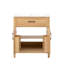 Meuble-lavabo de 30 pouces avec lavabo, armoire de rangement en bois massif avec rangement à 2 portes et tablettes réglables