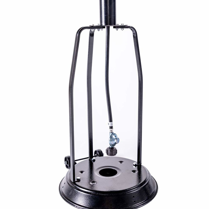 47,000 Patio Heater With Portable Wheels, 88 Inch Standing Gas Outside Heater, Stainless Steel Burner, For Garden, Yard - Black Style Outdoor Propane , Commercial Look