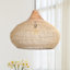 Luminaire suspendu en rotin naturel 1 lumière-108876057