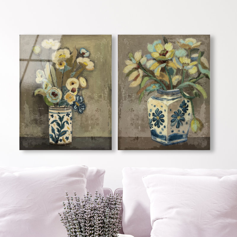 Flowers In Vases Set Set by Oliver Gal, 16"H x 20"W, High-Gloss Acrylic Print