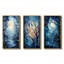 «Blue White Tree Moonlit Silhouette», 3 pièces sur toile-340826416-340826429