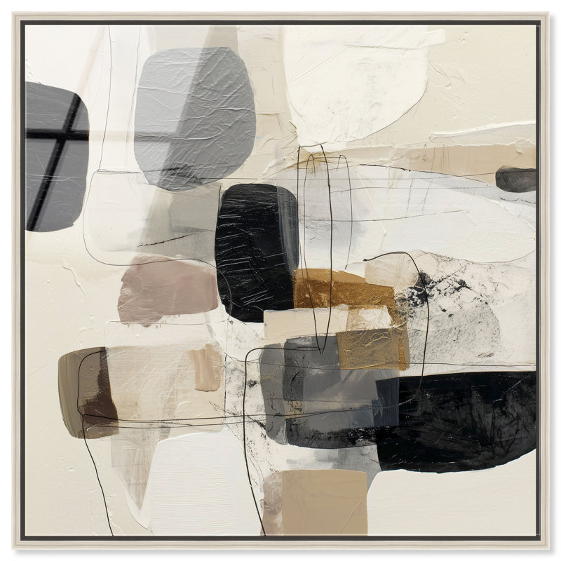"Pebble Path I", reproduction d'art acrylique encadrée par Art Remedy, cadre argenté, 12 x 12, 13"H x 13"W, Silver Frame