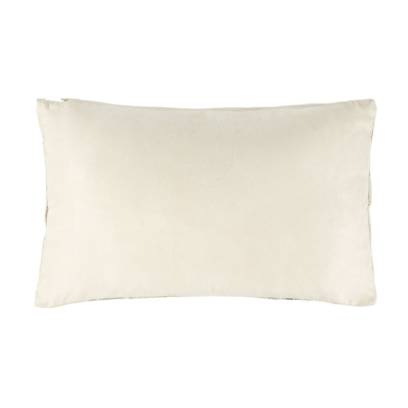 Beige and Gold Metallic Herringbone Cowhide Pillow