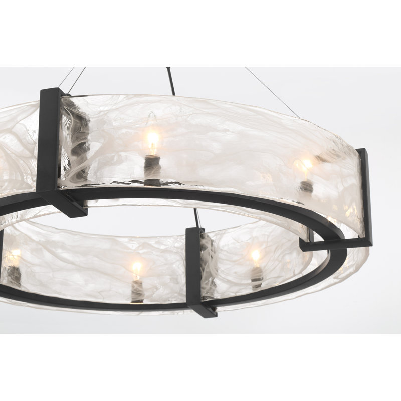 Cloud Break 8 - Light Steel Chandelier