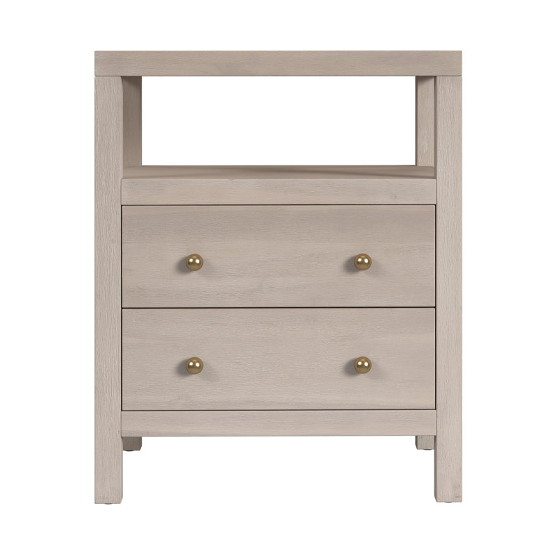 Table de chevet 2 tiroirs Celine, Taupe antique