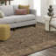 Tapis oriental brun en polyester tissé à la machine Athi-1115245889