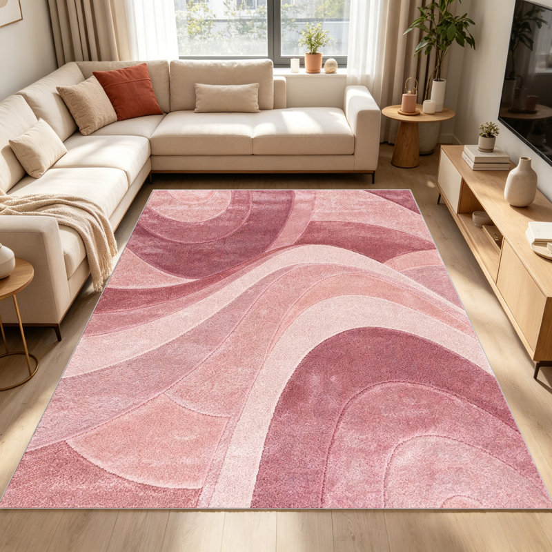 Pink and Rose Swirl Abstract carpet-easy to clean, machine-washable, soft and comfortable; suitable for door mats, kitchens, living rooms, bedrooms, corridors, and laundry areas. Easy to clean, durable carpet for home decoration.