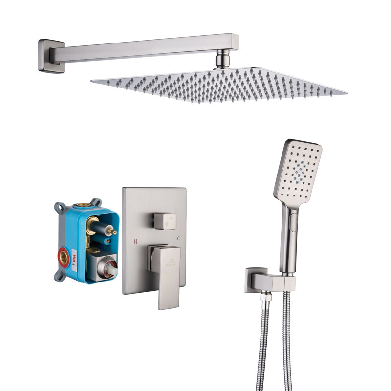 Robinet de douche avec valve brute, Nickel brossé