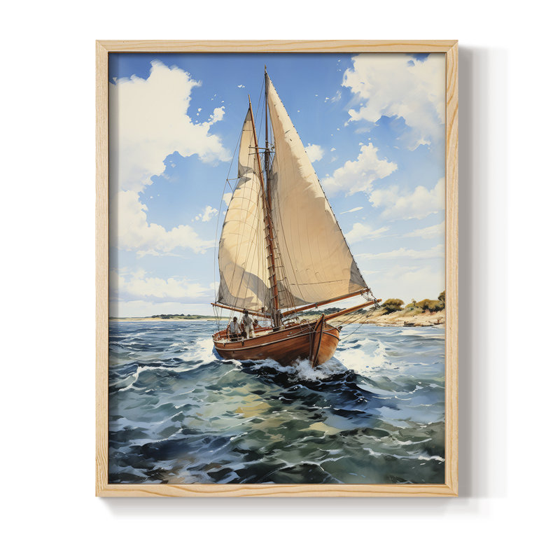 NAUTICAL Series CCCCXV, reproduction encadrée - bois massif, H 15 po x l 12 po