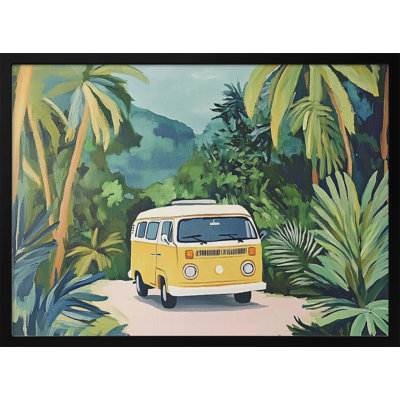 "Vintage Camper Van" Framed Textured Wall Art