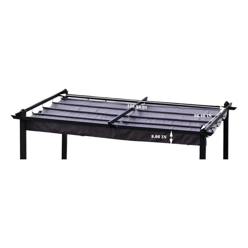 Auvent de remplacement pour pergola grise 13 x 10 pi - Pare-soleil, hydrofuge, protection contre le soleil facile à installer, assemblage