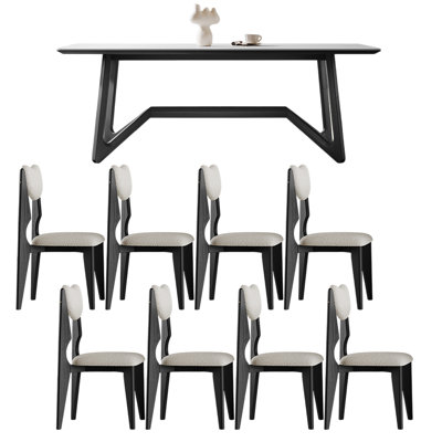 French vintage simple rectangular dining table set