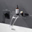 Robinet de baignoire mural noir mat à poignée simple avec robinet de lavabo de salle de bain moderne