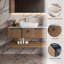 Ensemble de meuble-lavabo mural 48 po Mid Century Modern