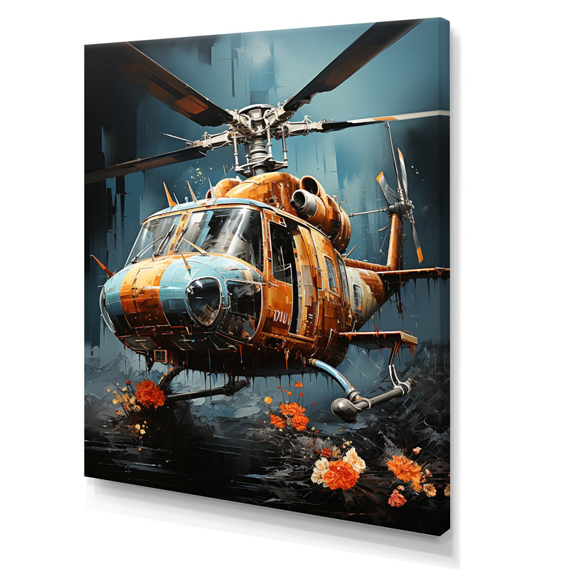 Reconnaissance militaire d'hélicoptères Apache, H 32 po x l 16 po x P 1 po, Toile tendue