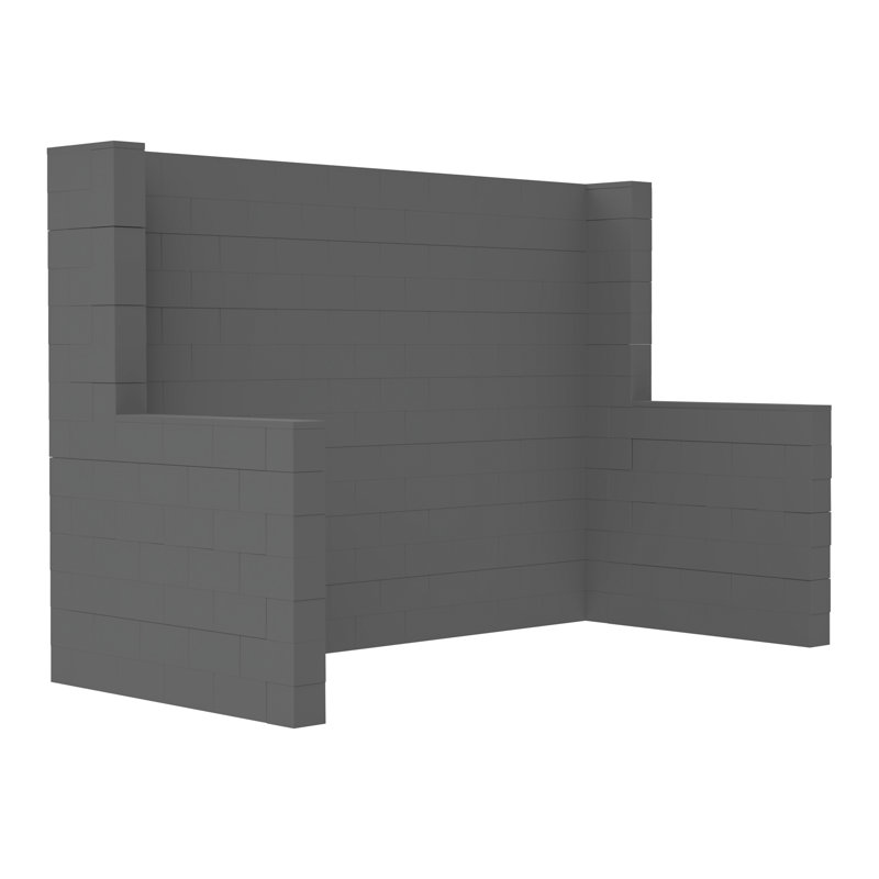Ensemble de kiosque pour salon Everblock, H 84 po x l 120 po x P 60 po, Gris foncé