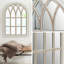 Miroir arqué en bois massif vieilli-226677602
