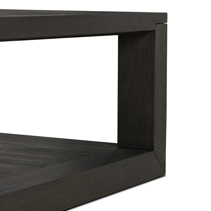 Thomas Solid Wood Coffee Table, Dark Anthracite