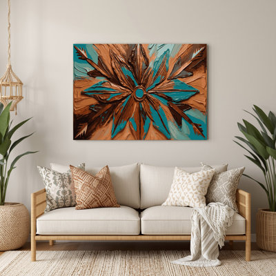 Southwestern Patterns Arrowhead Geometry 202 Brown Metal Wall Art