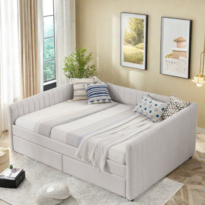Upholstered Daybed with Two Drawers Tallulah by Hokku Designs