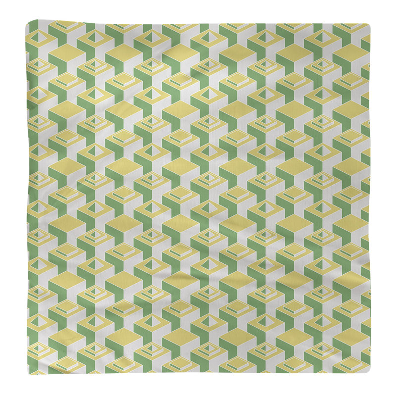 Jordao Cotton Geometric Square Napkin, 0.1" H x 22" W x 22" D, Light Green/Yellow, Poly Twill