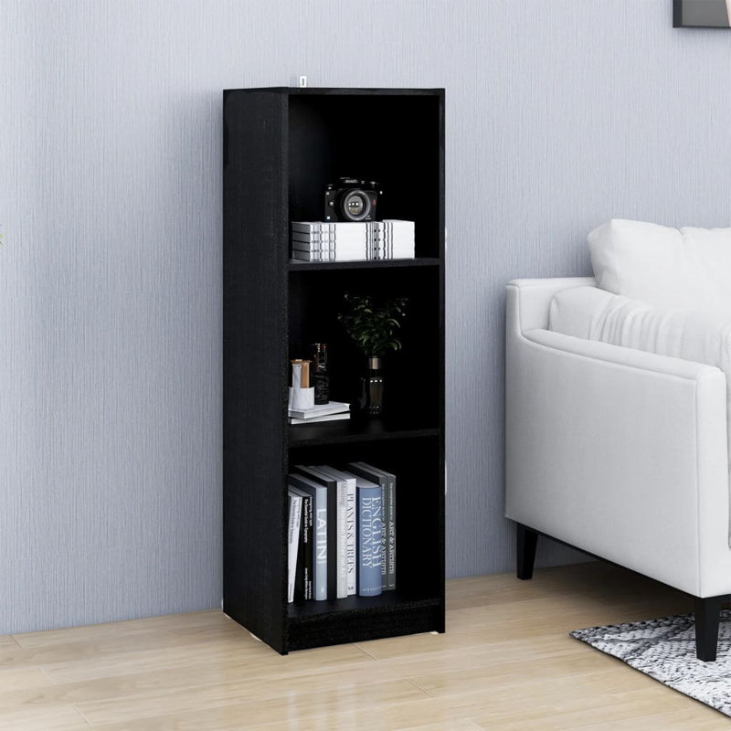 Germ 110cm H x 36cm W Solid Wood Standard Bookcase, Black