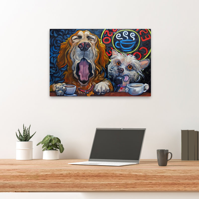 One Cup Shy - Art café surréalisme urbain et pop animaux, H 16 po x l 24 po