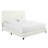 King Size White Boucle Upholstered Platform Bed-1075885519